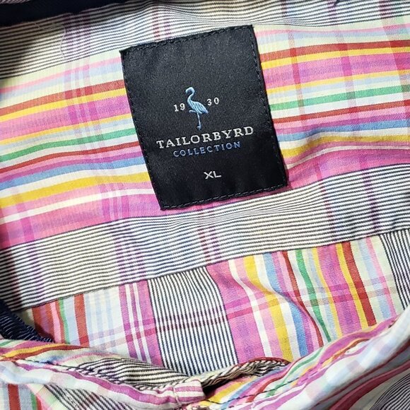 Tailorbyrd Collection Colorful Plaid Shirt Men's Size XL - Picture 2 of 3